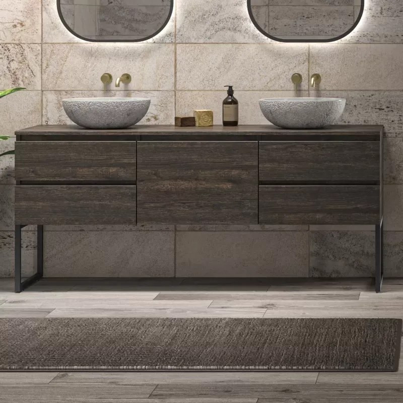 Mobile bagno a terra 180 cm con 5 cassetti SP-180P5 - KAMALU