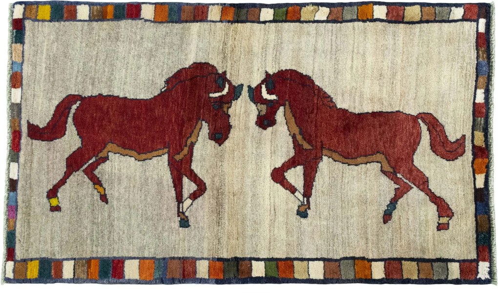 Gabbeh Tappeto persiano 90x150 Beige (Iran) Annodato A Mano