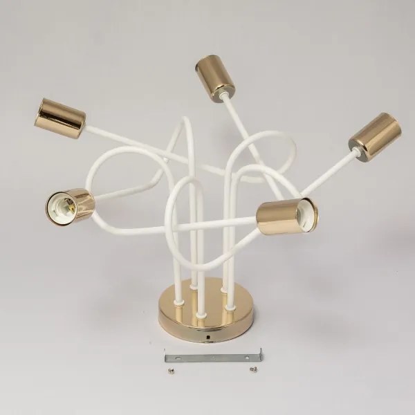 Plafoniera OXFORD 5xE27/15W/230V oro/bianco