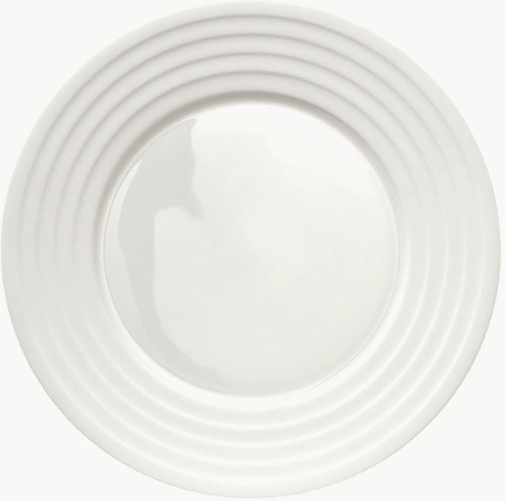 Set di 6 piatti da portata in Fine Bone China Cross White
