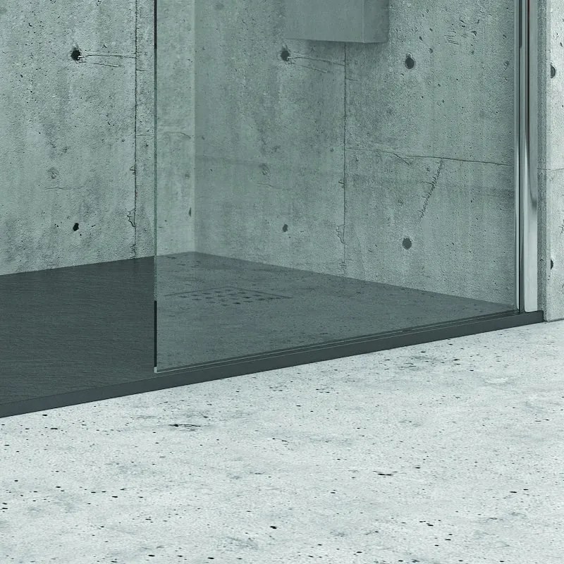 Piatto doccia 120x80 cm in pietra colore antracite scuro - KAMALU