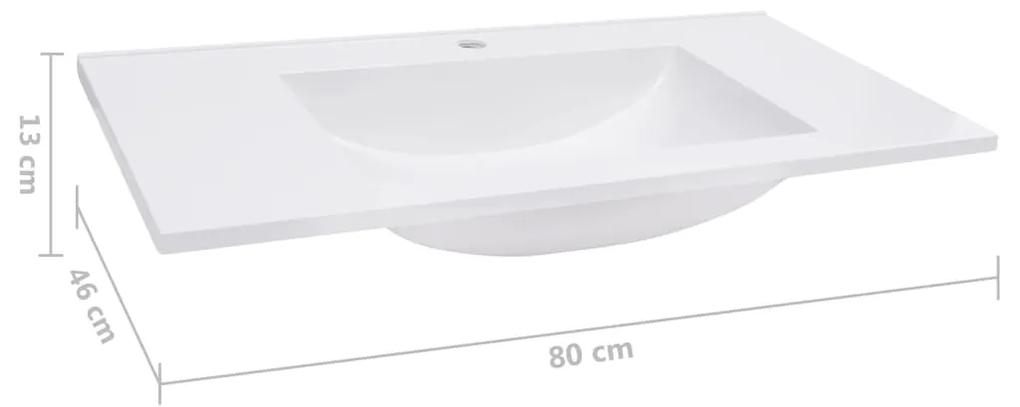 Lavabo da Incasso 800x460x130 mm in SMC Bianco