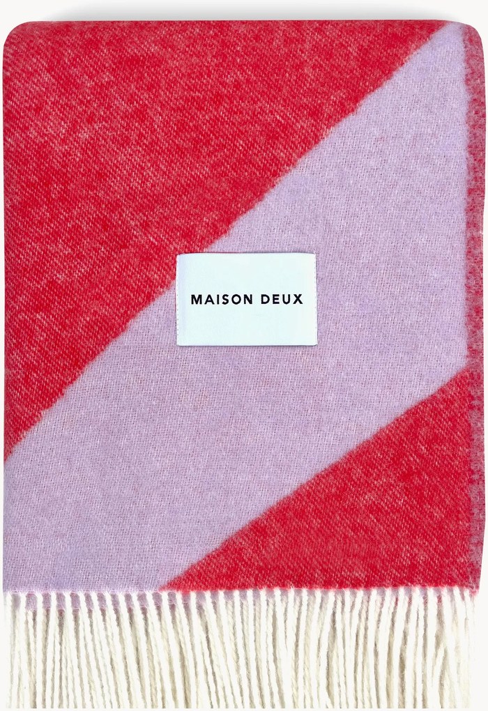 Coperta in lana con motivo a zig-zag Swirl