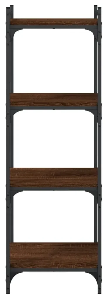 Libreria 4 ripiani rovere marrone 40x30x120cm legno multistrato