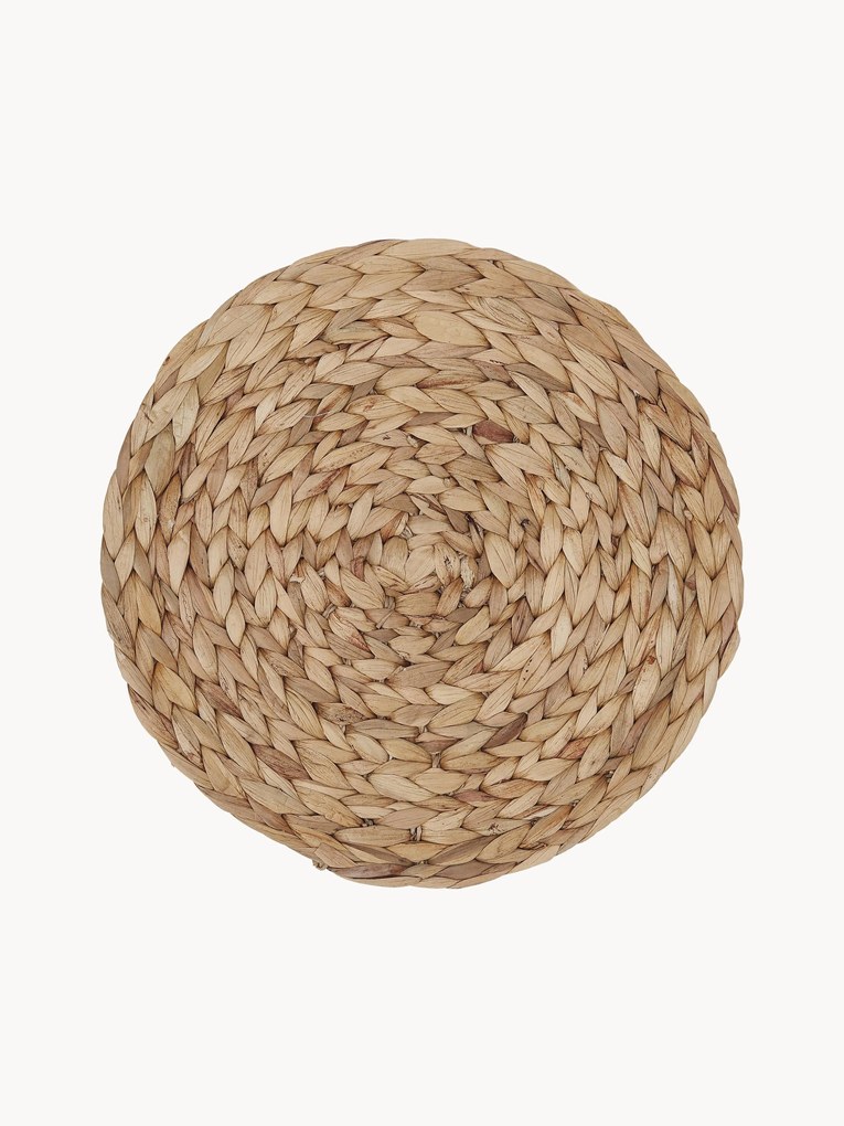 Set di 4 tovagliette rotonde in fibra naturale Wanda