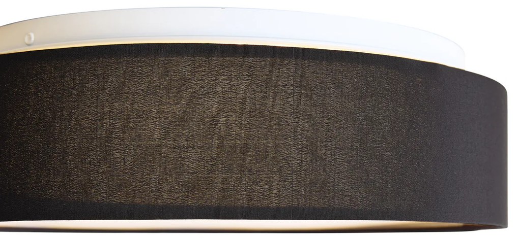 Plafoniera Smart Nera 35cm con LED e Telecomando - Flat Drum