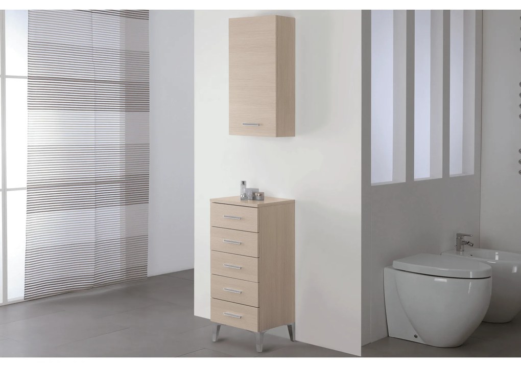 Base Multiuso a Terra 85 Cm Cinque Cassetti Feridras "Stella" Larice