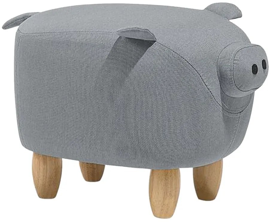 Pouf in tessuto grigio chiaro PIGGY Beliani