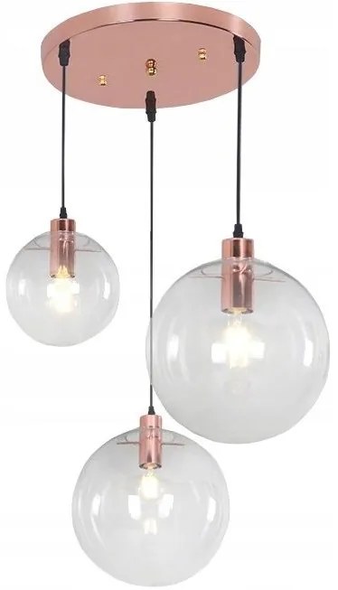 Lampada da soffitto pensile di vetro LASSI 20+25+30 cmd