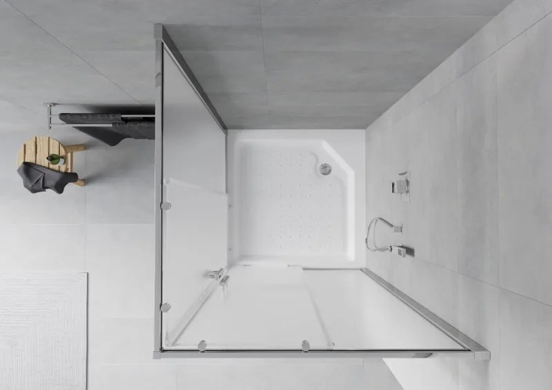 Mexen Rio cabina doccia quadrata 90 x 90 cm, ghiacciata, cromo + piatto doccia Rio, bianco - 860-090-090-01-30-4510
