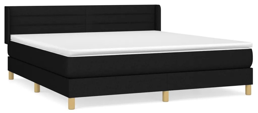 Giroletto a molle con materasso nero 160x200 cm in tessuto