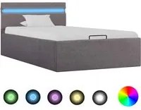 Letto Idraulico Contenitore LED Grigio Talpa Tessuto 90x200cm cod mxl 62224