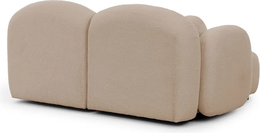 Divano angolare marrone chiaro (con penisola a sinistra/con chaise lounge) con rivestimento in bouclé Orbit – Ropez