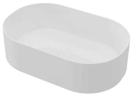 Lavabo Da appoggio Ovale In Ceramica 55x38x14 Cm Bianco Lucido