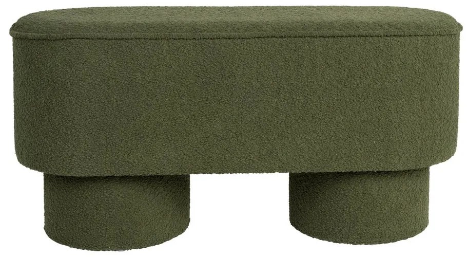 Panchina verde con rivestimento in bouclé Marcos – White Label