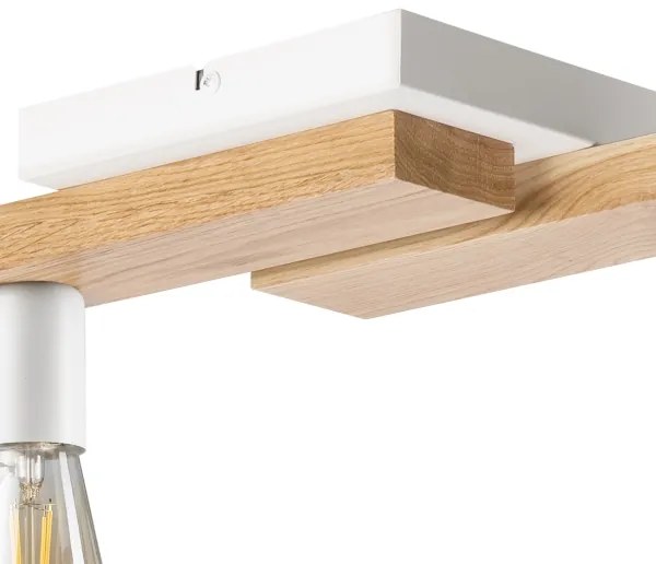 Lampadario a plafone MATTE 4xE27/15W/230V bianco/quercia