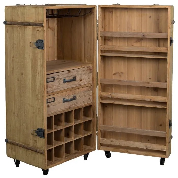 Portabottiglie in legno di abete per 30 bottiglie, 50x109 cm Lico - Dutchbone