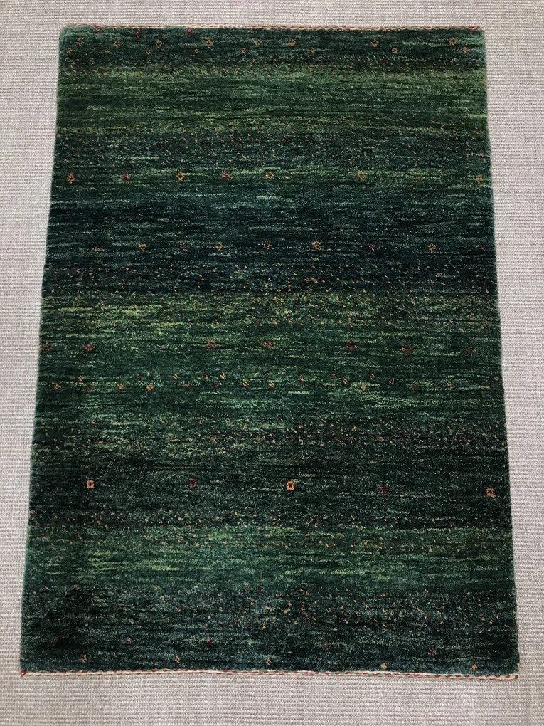 Loribaft Tappeto persiano 90x120 Verde (Iran) Annodato A Mano