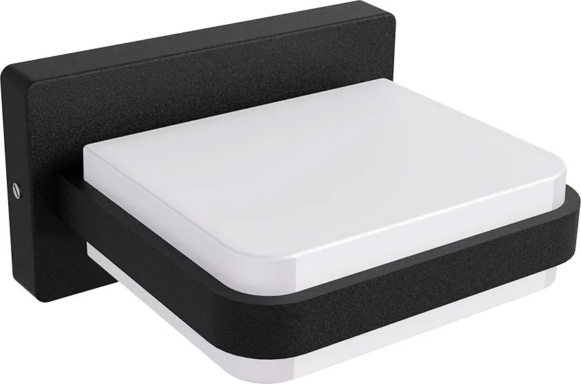 Applique LED 12W Rettangolare per esterni a Luce Diffusa IP54 Nera Colore Bianco Naturale 4.000K