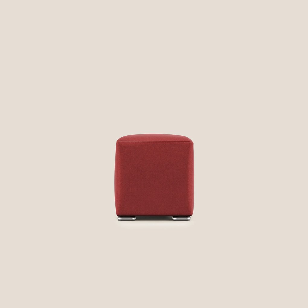 Cube pouf in microfibra smacchiabile T11 rosso