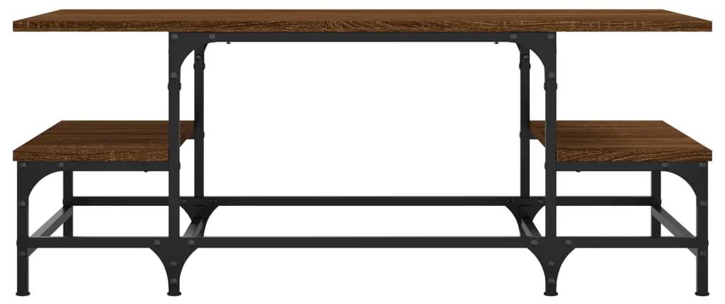 Tavolino salotto rovere marrone 100x50,5x40cm legno multistrato