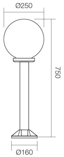 Redo 9780 - Lampada da esterno SFERA 1xE27/42W/230V IP44 25x75 cm bianco