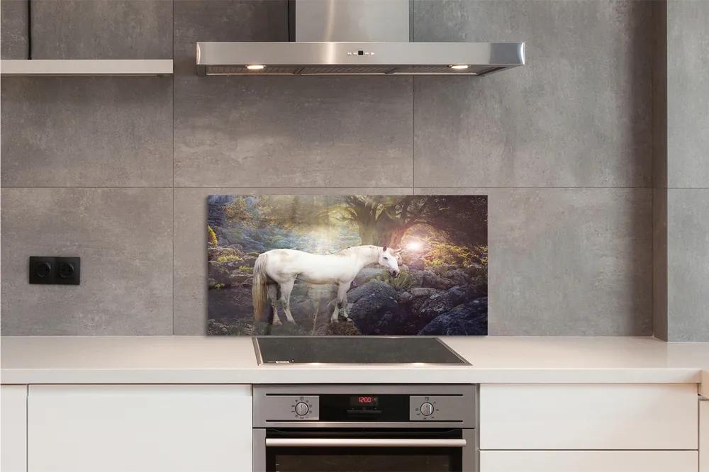 Rivestimento parete cucina Unicorno nella foresta 100x50 cm
