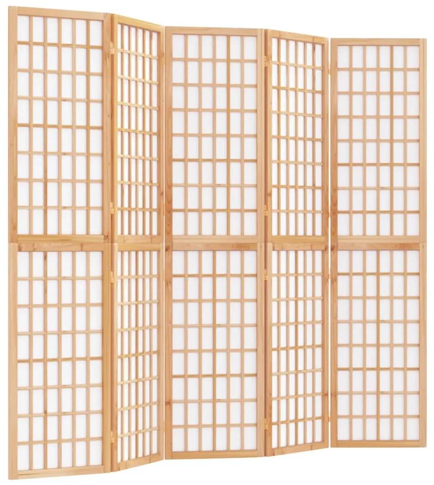 Divisorio pieghevole 5 pannelli stile giapponese 200x170 cm
