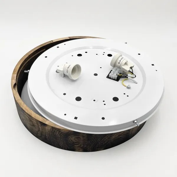 Lampada a soffitto OAK SMOKY 2xE27/15W/230V Ø37,5 cm rovere marrone scuro