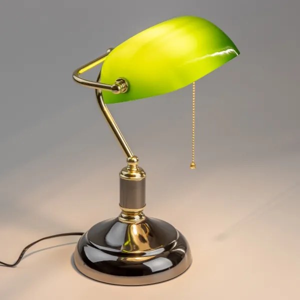 Brilagi - Lampada da scrivania BANK OFFICE 1xE27/60W/230V nero/oro/verde