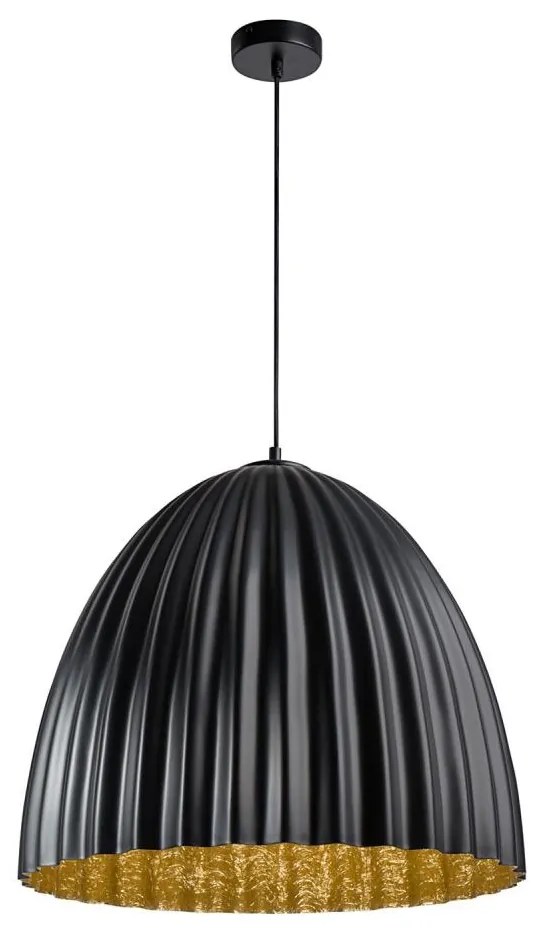 Lampadario a sospensione con filo TELMA 1xE27/60W/230V diametro 50 cm nero/oro