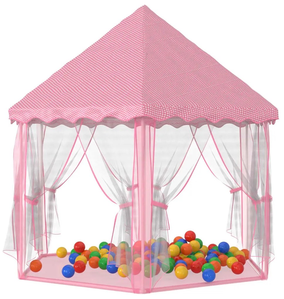 Tenda da Gioco Principessa con 250 Palline 133x140 cm Rosa