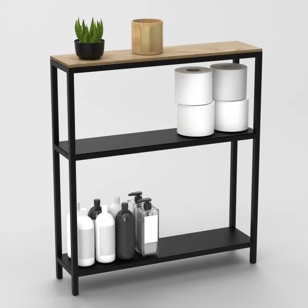 Portaoggetti da bagno 67x60 cm nero