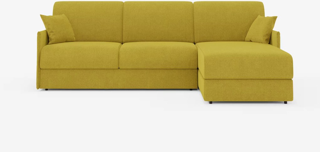 Evans Divano letto angolare con penisola contenitore - design compatto in tessuto smacchiabile T23