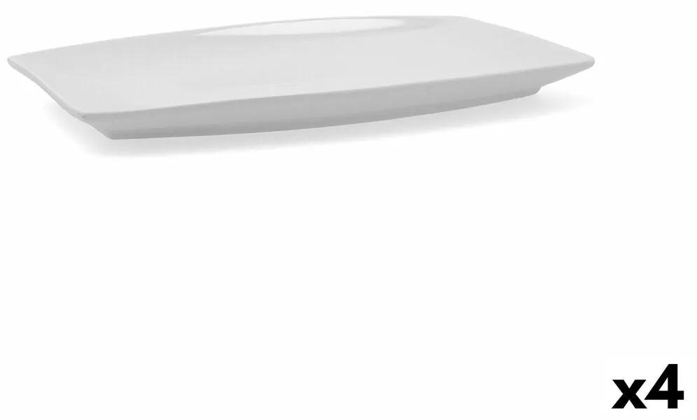 Teglia da Cucina Quid Gastro Ceramica Bianco (30,5 x 19,5 x 2,5 cm) (Pack 4x)