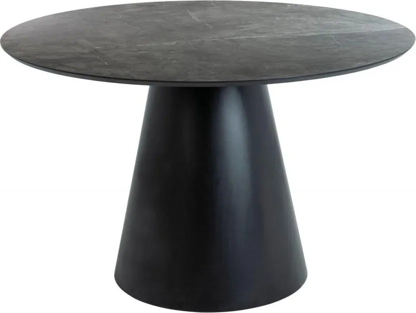 Tavolo rotondo Angel effetto marmo grigio/nero opaco – d120 x h76 cm