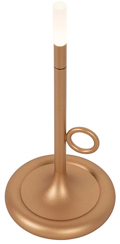 Lampada da tavolo da esterno oro con LED con dimmer touch ricaricabile - Sjarel