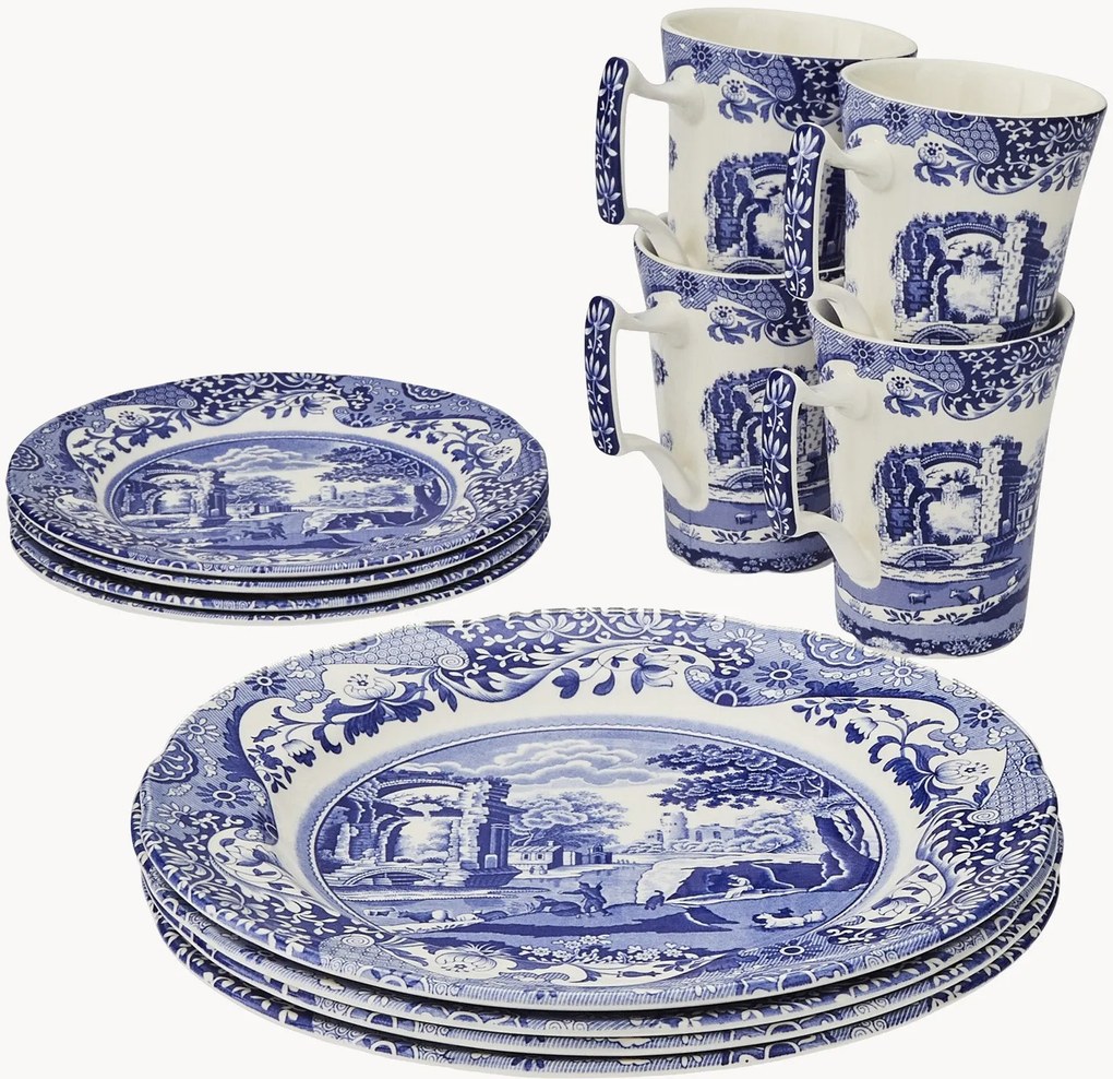 Set di piatti Blue Italian 12 pz