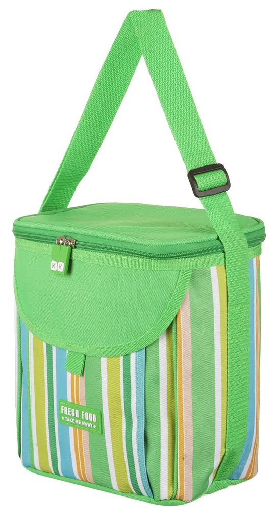 Borsa termica 9 L verde con tracolla