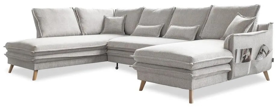 Divano letto angolare beige (angolo sinistro/"U") Charming Charlie - Miuform