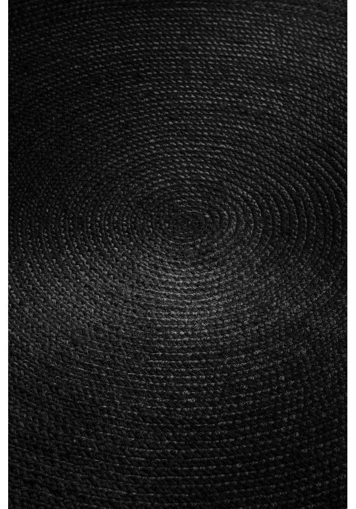 Tappeto rotondo nero in iuta reversibile/tessuto a mano ø 140 cm Braided – Hanse Home