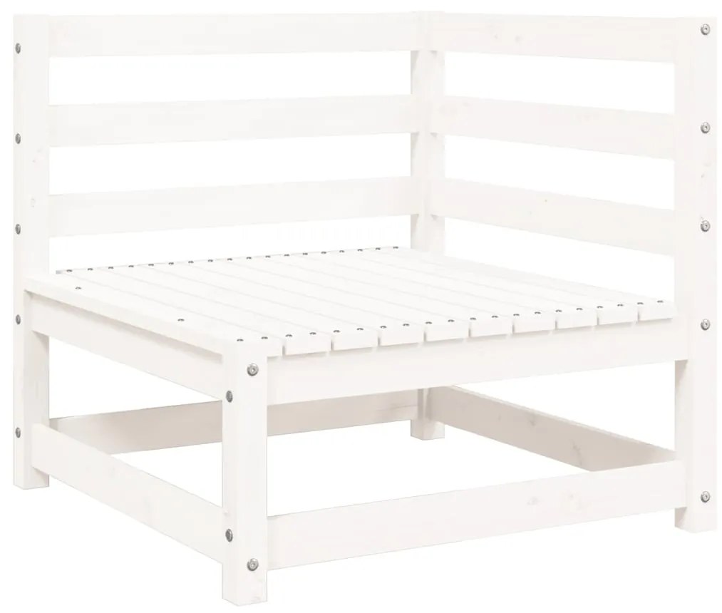 Set divani da giardino 6 pz bianco in legno massello di pino