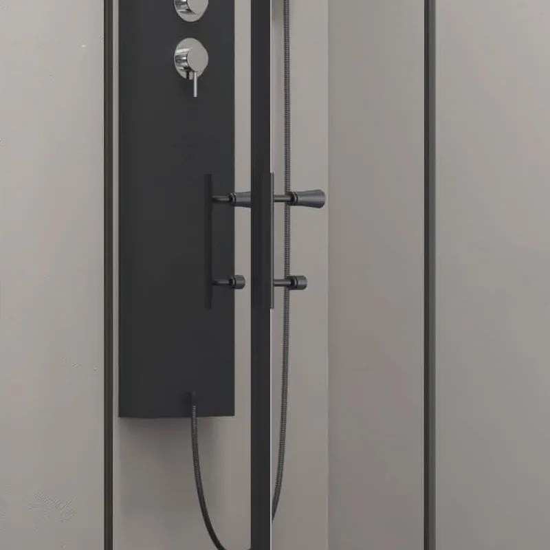 Box doccia 170x90 apertura doppio scorrevole telaio nero KFN6000S - KAMALU