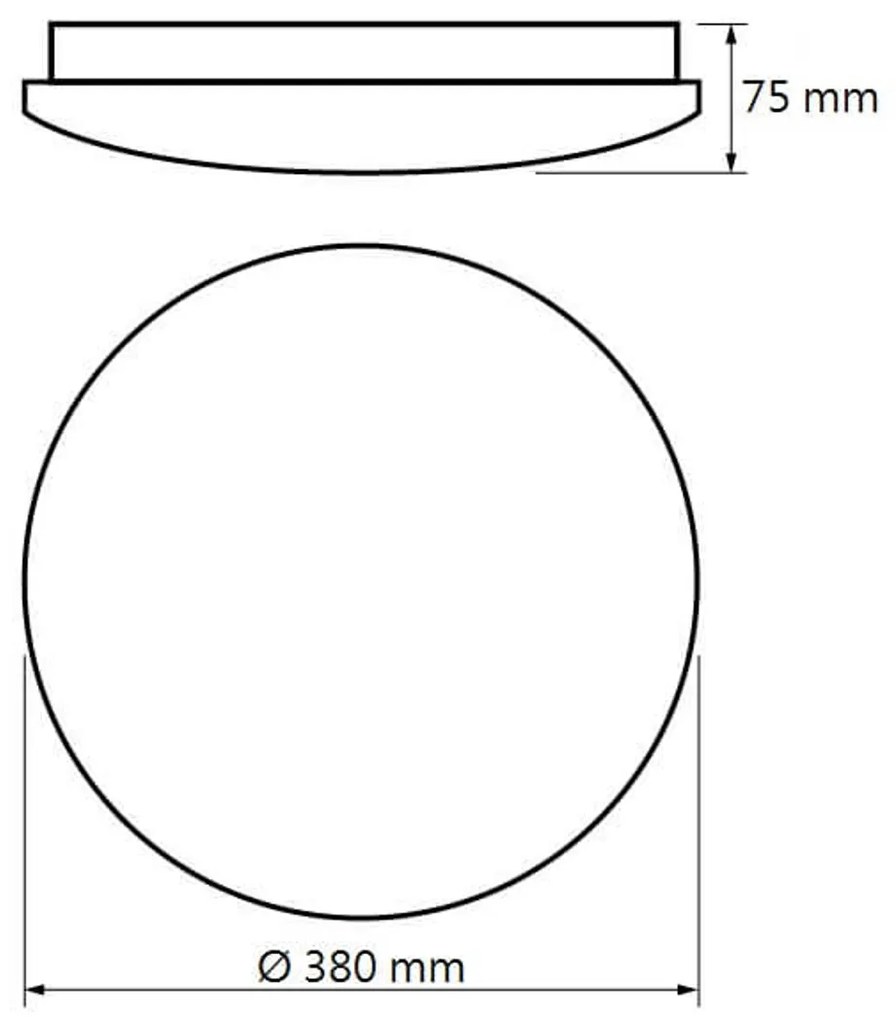 Plafoniera LED 24W IP20 ø380x75mm da soffitto e parete