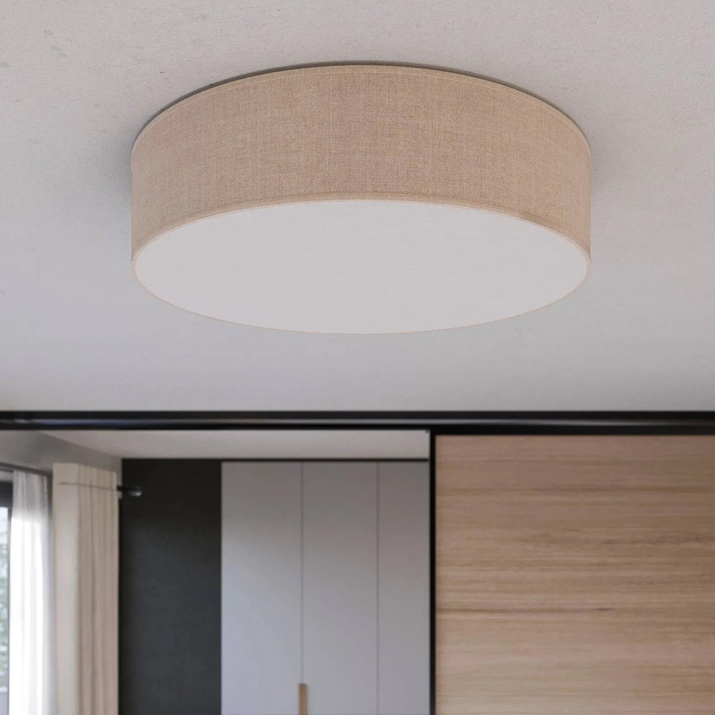 Plafoniera soffitto Rondo TK Lighting, dimmerabile, Crema / Ambra, Camera da letto, Tessuto / Stoffa / Seta, Moderno, Plafoniera