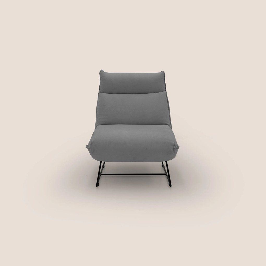 Tessa Poltroncina dal design moderno in morbida microfibra smacchiabile T11 grigio