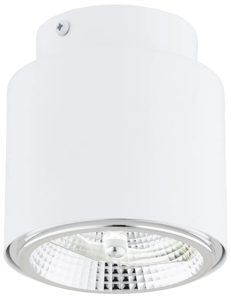 Plafoniera Moderna 1 Luce Faretto Ptah In Acciaio Bianco