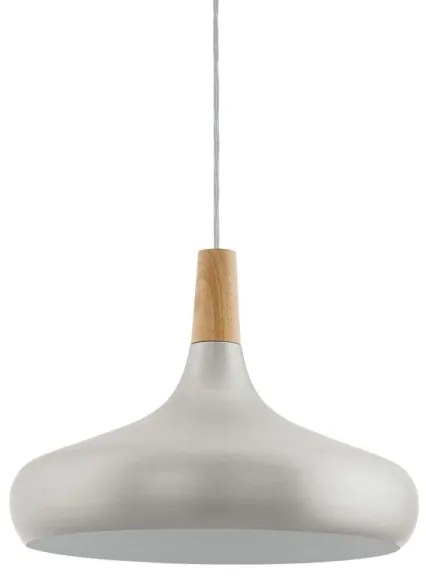 Eglo 901182 - Lampadario sospeso su cavo SABINAR 1xE27/40W/230V, Ø 40 cm, argento