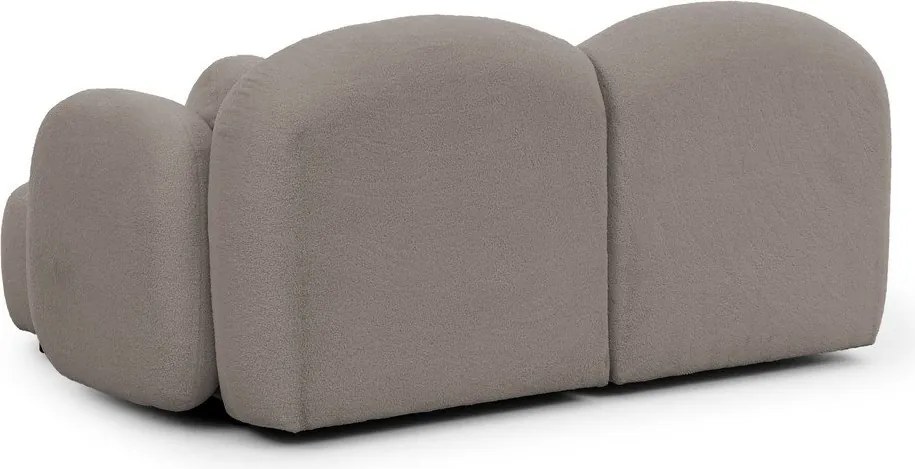 Divano angolare grigio (con penisola a destra/con chaise lounge) con rivestimento in bouclé Orbit – Ropez