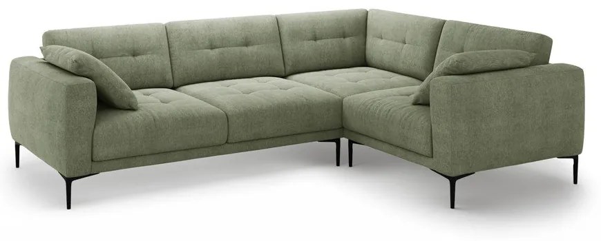 Divano angolare verde (con penisola a destra/a L) Bemy – Micadoni